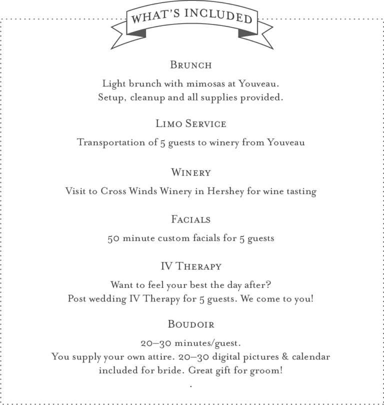 Bridal Packages – What’s Included Bridal Packages Harrisburg PA