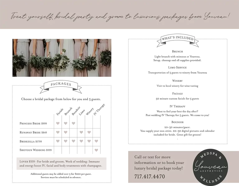 Youveau Wedding Brochure Pricing Guide